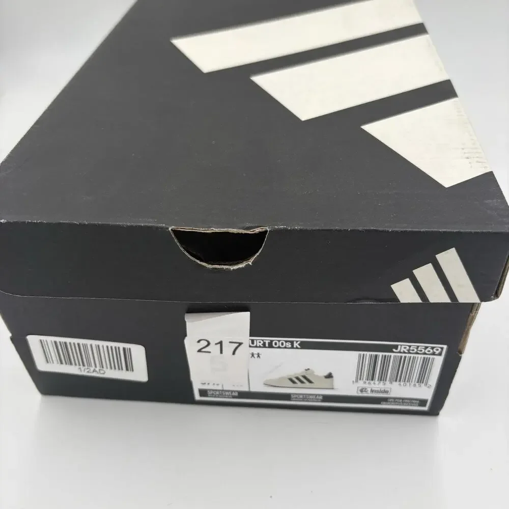 Adidas Grand Court 00s K Unisex Kids Size 5 Suede Beige And Black Sneakers New